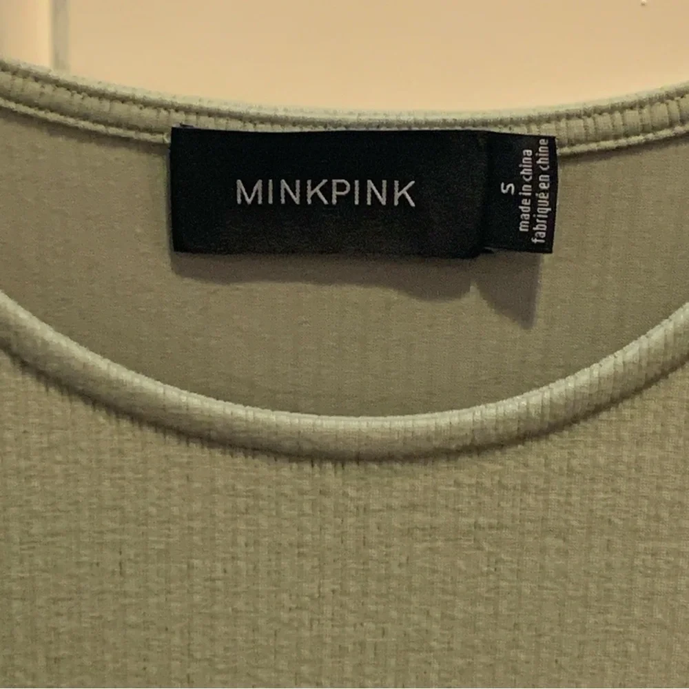 MINKPINK Sage Green Ruched Bodycon Midi Dress Size S - Picture 3 of 9
